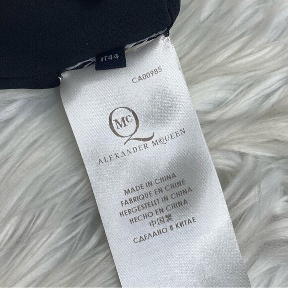 Alexander McQueen Women's NWT Navy Blue Cross Designer Luxury Dress‎ IT 44/C37 - Picture 7 of 13